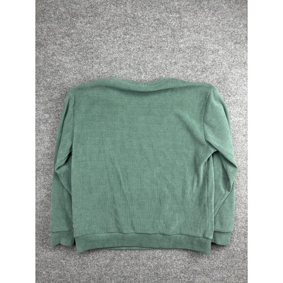 Negative Space Sweatshirt Mens Large Green Corded Ribbed Crewneck Pullover Soft - Picture 7 of 7